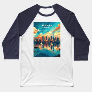 Manila Philippines Vintage Travel and Tourism Advertising Print Baseball T-Shirt